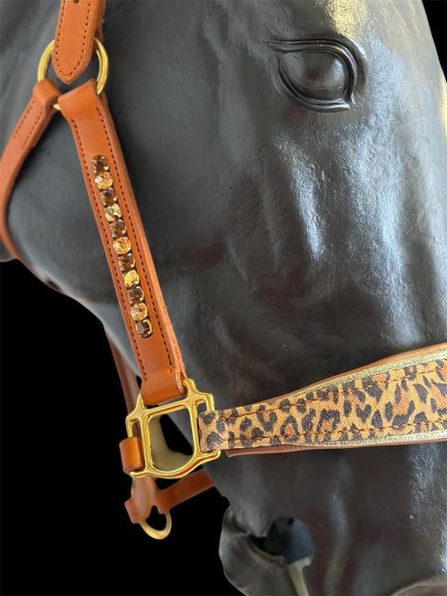 🐆✨ Handgefertigtes Halfter im Leo-Look