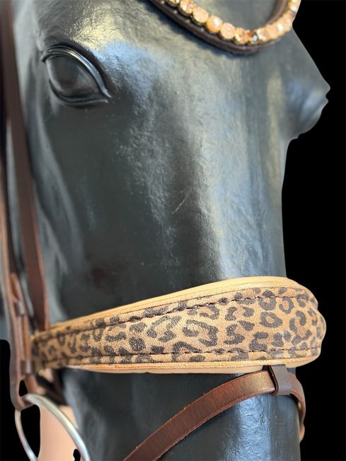 🐆 Elegante Trense mit Leo-Leder am Nasenriemen