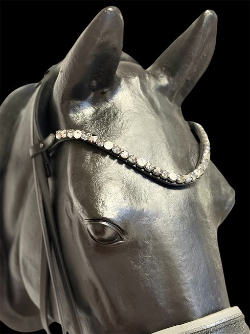 🖤✨ Handgefertigte Trense aus weichem Leder mit Rochenimitat