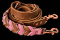 Handgefertigte Lederleine – Rosa & Braun