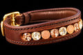 Handgenähtes Lederhalsband mit Strasssteinen ✨